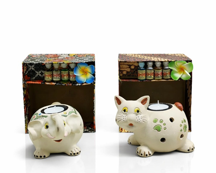 Seramik Buda Büstü Buhurdanlık Seti No:03