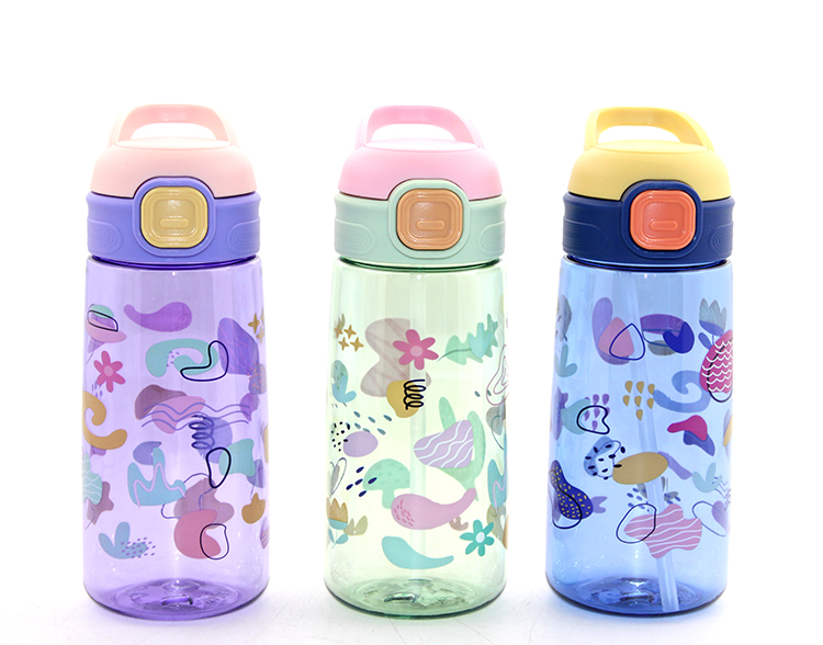 Renkli Pipetli Suluk 600 Ml BPA İçermez Alk2968