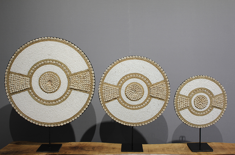 3'Lü Deniz Kabuğu İşlemeli Dekoratif Obje 3Natural-15