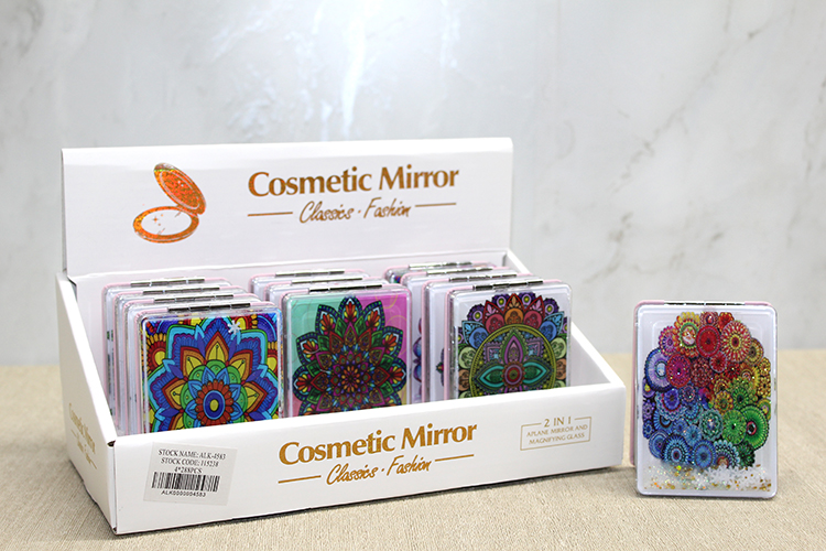 Mandala Desenli Hareketli Sulu El Aynası Alk4583