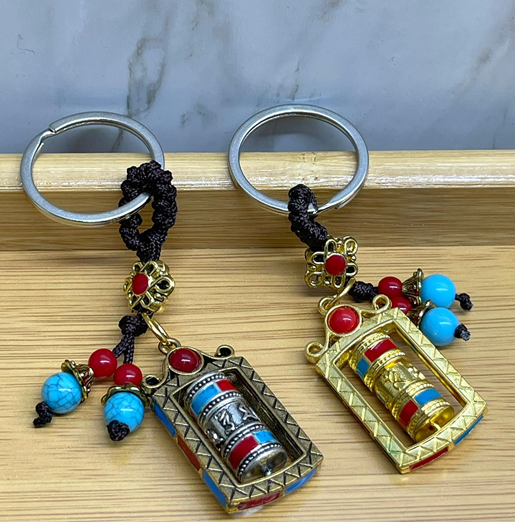 Metal Feng Shui Şans Çarkı Anahtarlık Alk4459