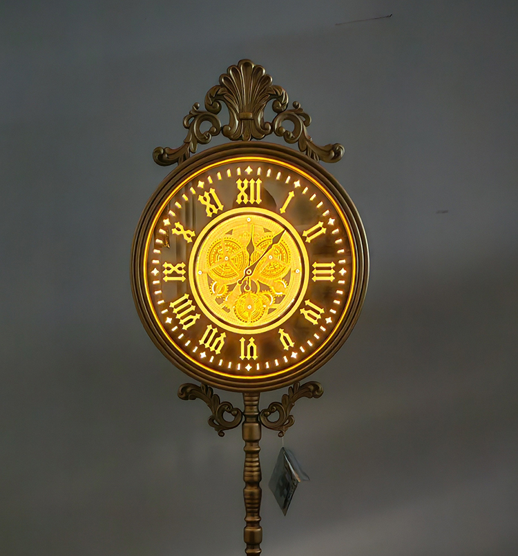 Özel Tasarım Metal Ayaklı Ledli Çarklı Saat Alk5123