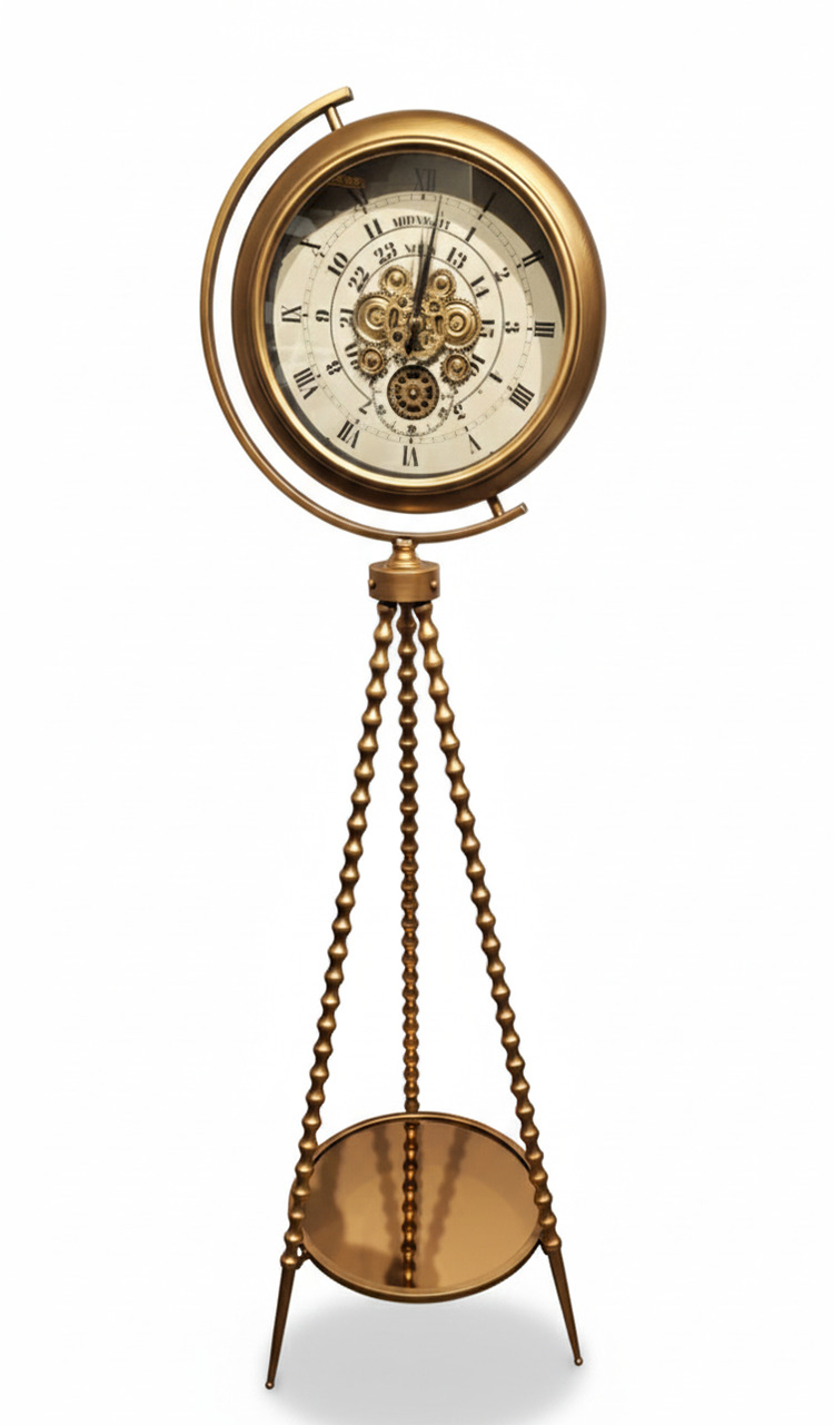 Özel Tasarım Metal Ayaklı Çarklı Saat Alk5124