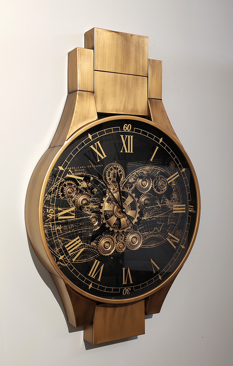 Özel Tasarım Metal Çarklı Duvar Saati Alk4847