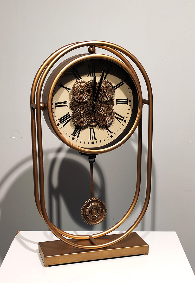 Özel Tasarım Metal  Çarklı Masa Saati Alk5128