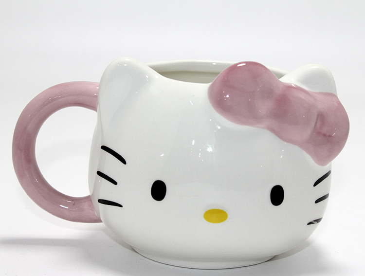 3D Hello Kitty Tasarımı Porselen Kupa Bardak Alk4506