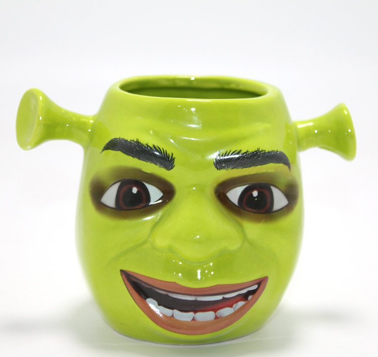 3D Shrek Tasarımı Porselen Kupa Bardak Alk4507
