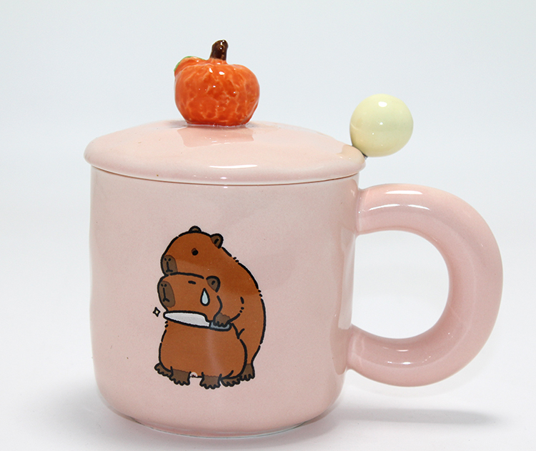 3D Kapibara Capybara Desenli Porselen Kupa Bardak Alk4504