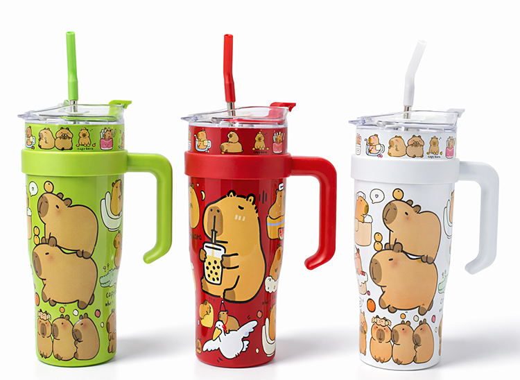 Sevimli Kapibara Capybara Pipetli Termos & Suluk Alk4711