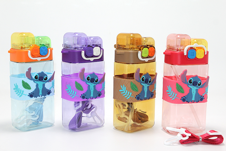 Stitch Çift Bölmeli Pipetli Matara & Suluk Alk5111