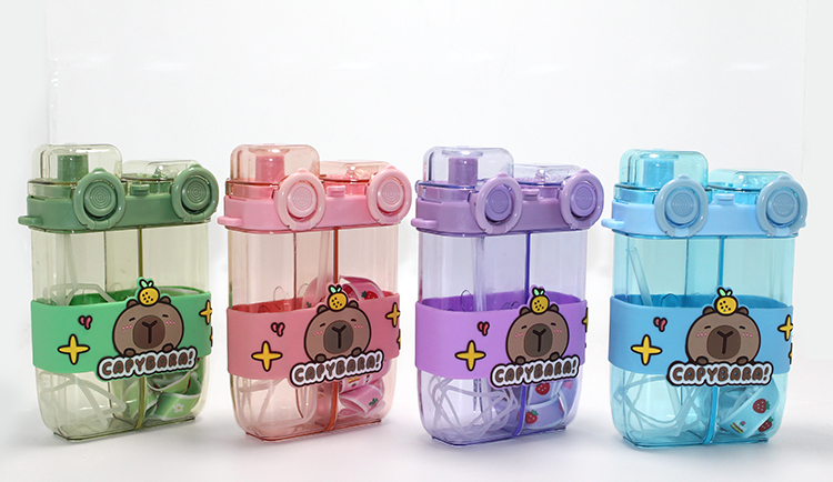 Kapibara Capybara Çift Bölmeli Pipetli Matara & Suluk Alk5108