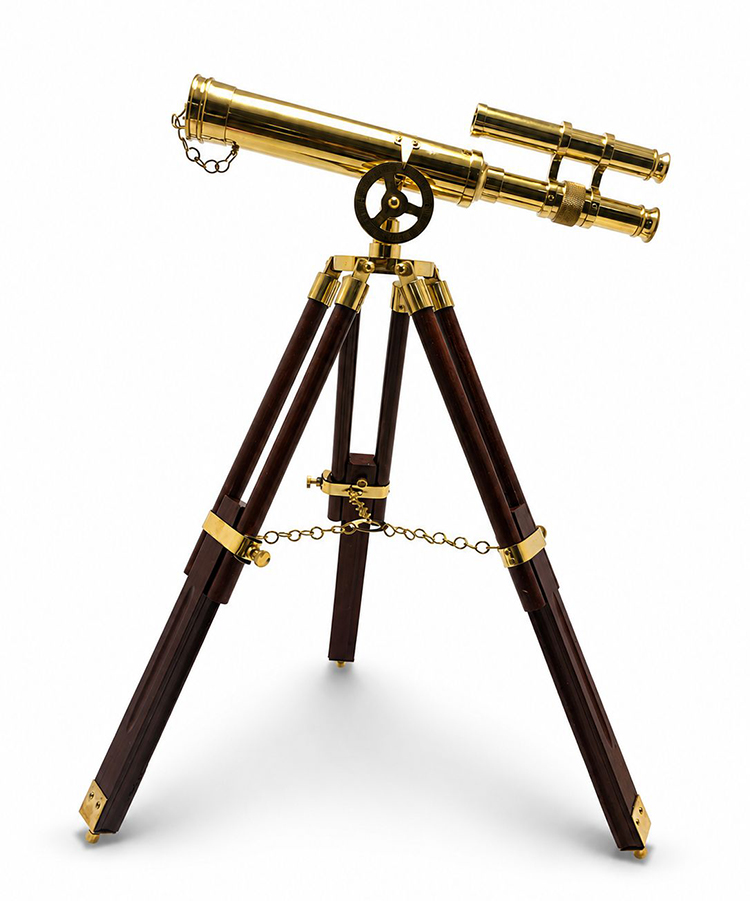 Pirinç Tripod Teleskop Ahşap Ayaklı 1479
