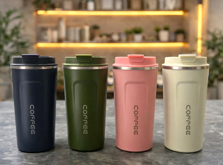 500 ml Paslanmaz Çelik Termos Mug - Çift Katmanlı Sızdırmaz Kahve Kupası ALK3134