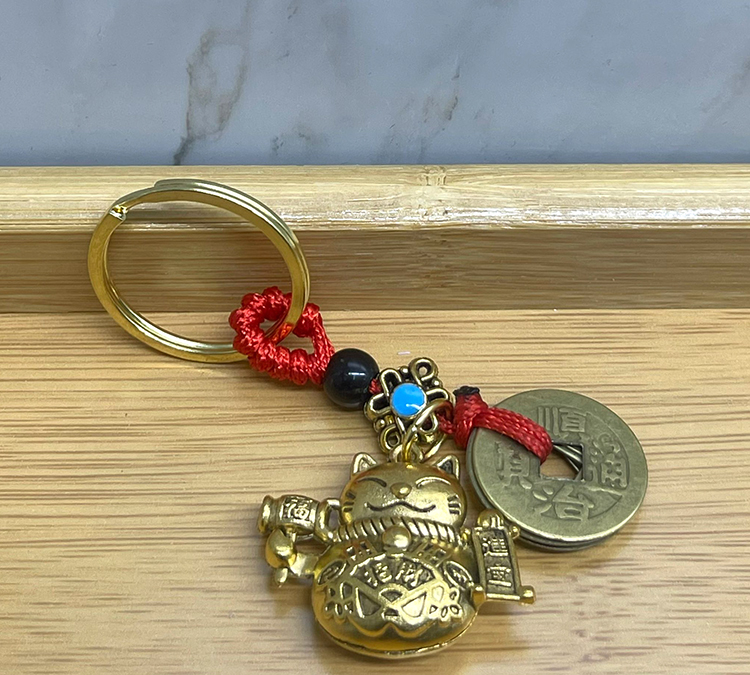 Metal Şans Ve Bereket Kedisi Anahtarlık Alk4464