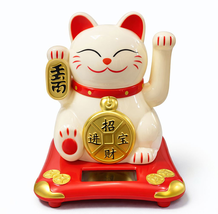 Güneş Enerjili Sallanan Şans Kedisi - Maneki Neko Alk4523