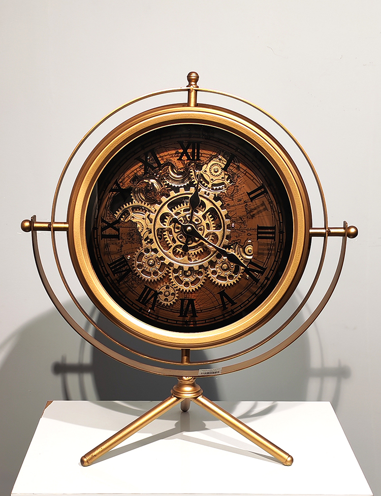 Özel Tasarım Metal  Çarklı Masa Saati Alk4844