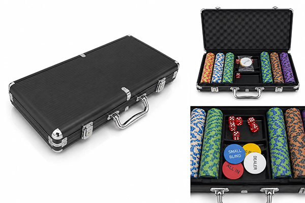 Deri Çantalı 300 Chip Ve 2 Adet İskambil Kağitına Sahip Poker Oyunu Alk5371