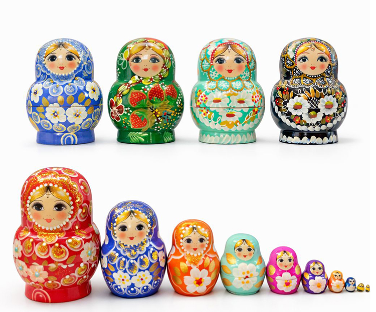 10'Lu Ahşap Matruşka Seti Alk5380