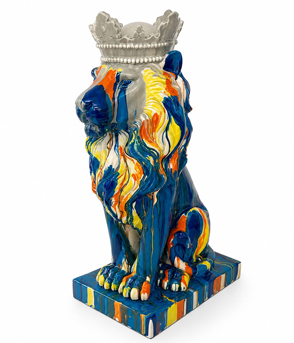 Renkli Dekoratif Polyester Aslan Figürü Alk5474