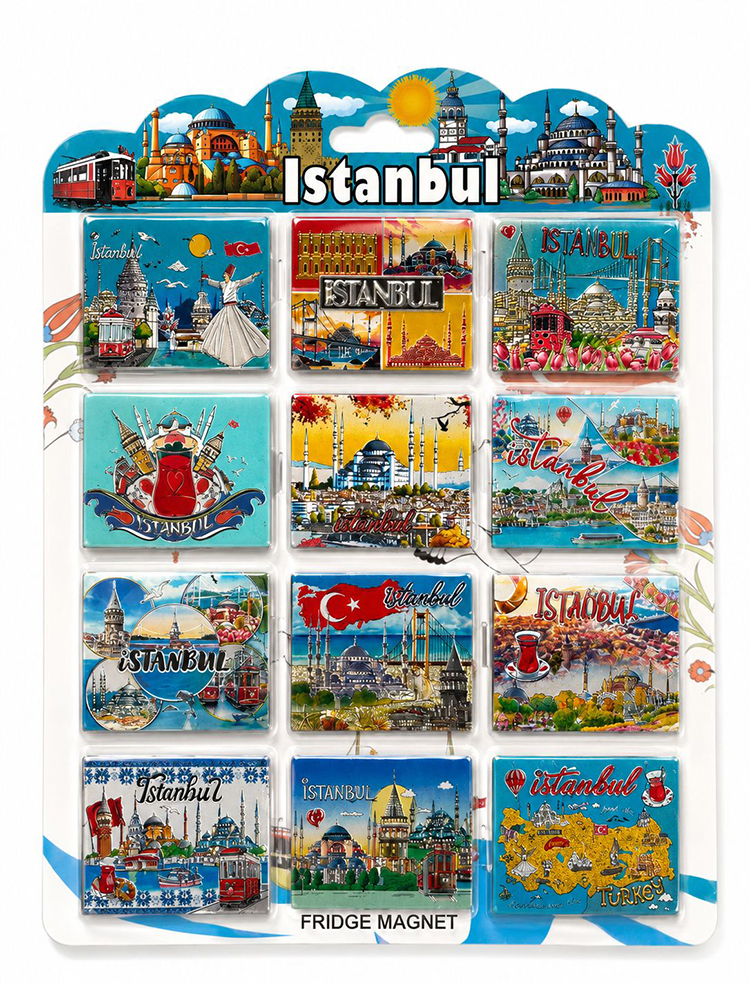 İstanbul Temalı Silikon Buzdolapı Süsü Magnet 12'Li Set Alk5806