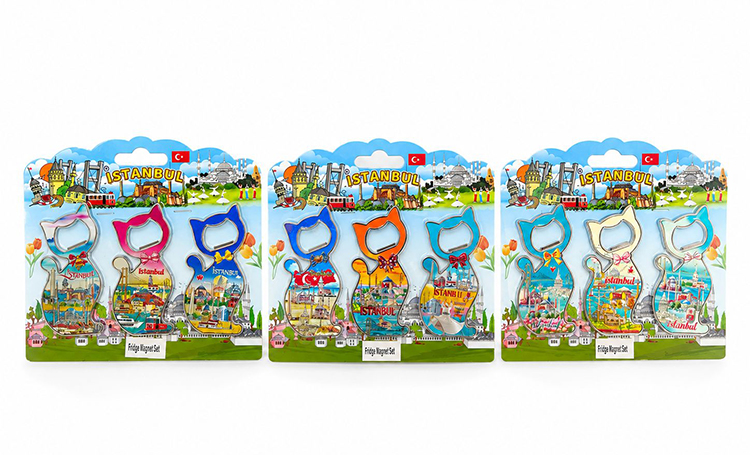 İstanbul Temalı Metal Buzdolapı Süsü Magnet 3'Lü Set Alk5812