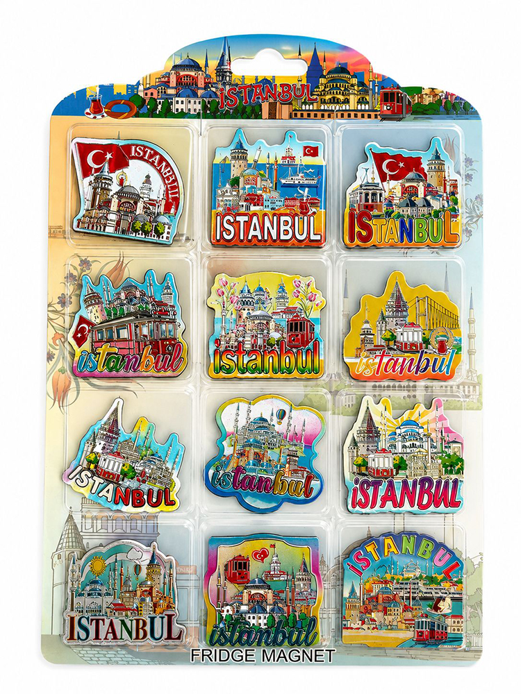 İstanbul Temalı Silikon Buzdolapı Süsü Magnet 12'Li Set Alk5814