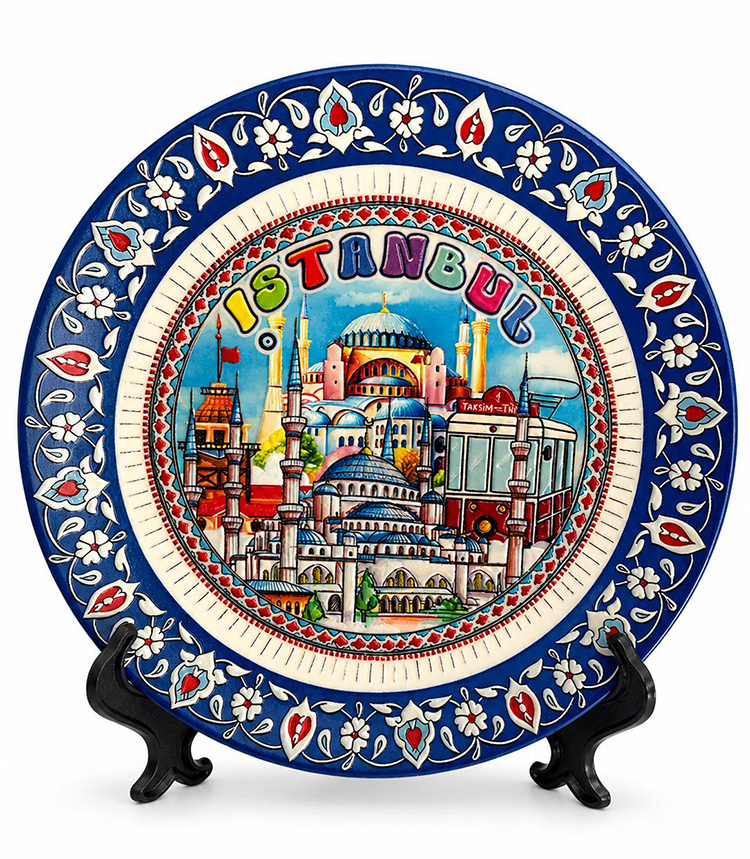 İstanbul Temalı Porselen Dekoratif Tabak 15 Cm Alk5838