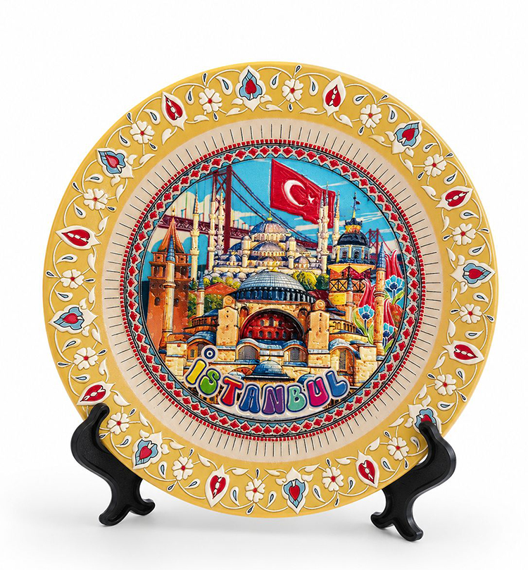 İstanbul Temalı Porselen Dekoratif Tabak 20 Cm Alk5845