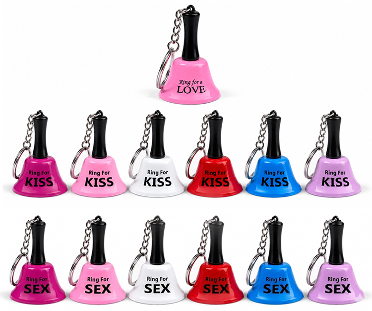 Kiss Love Sex Yazılı Mini Zili Anahtarlık Alk5878
