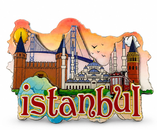 İstanbul Temalı Ahşap Buzdolapı Süsü Magnet Alk5938