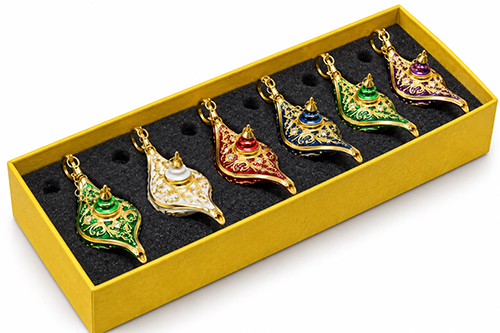 Dekoratif Swarovski Taşlı Alaaddin Sihirli Lambası 6’Lı Set. Alk6186