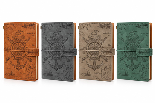 Vintage Dümen Ve Çapa Desenli Deri Defter Alk6470